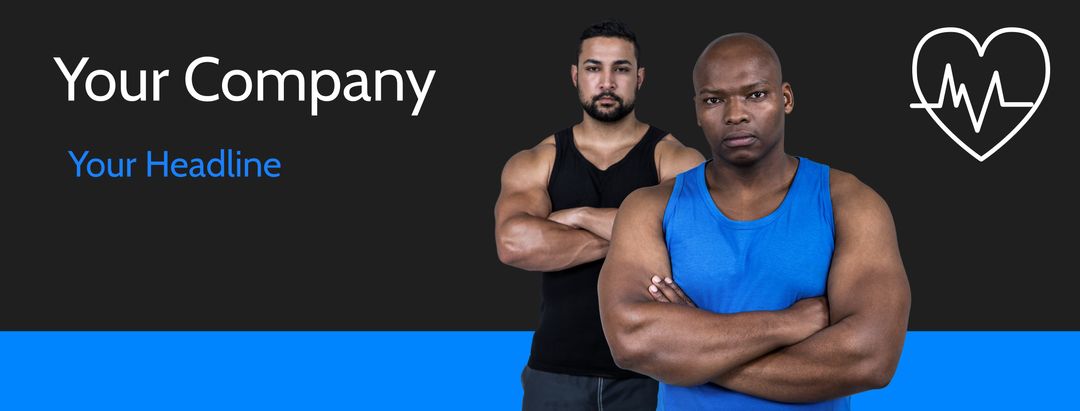 Muscular men promoting fitness and strength