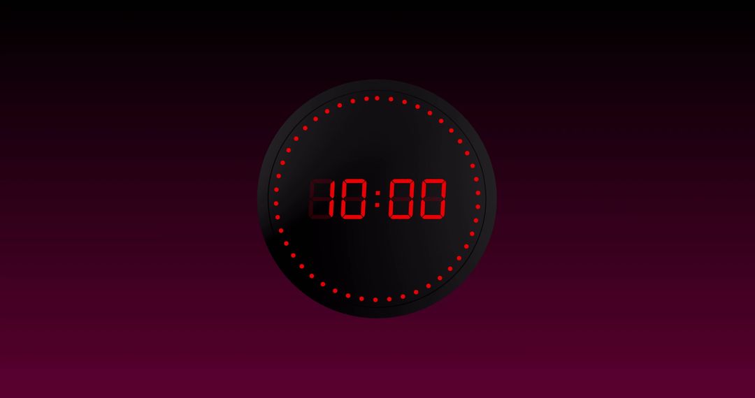 Red Digital Timer on Purple Background Signifying Time Concept