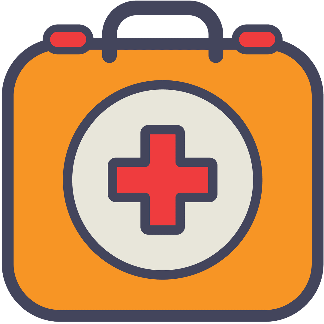 Transparent First Aid Kit Icon with Red Cross Symbol