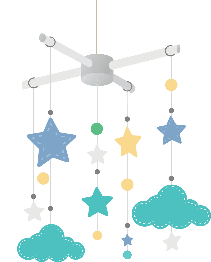 Ceiling Mobile with Clouds and Stars on Transparent Background - Download Free Stock Images Pikwizard.com