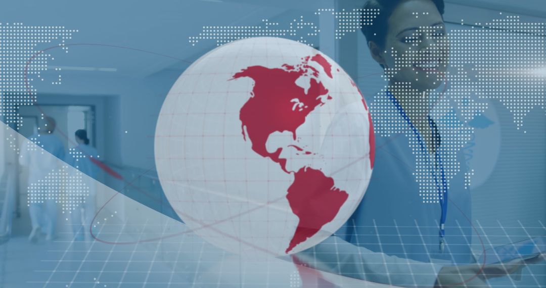 Global Connectivity Concept with Digital Globe and Map Overlay