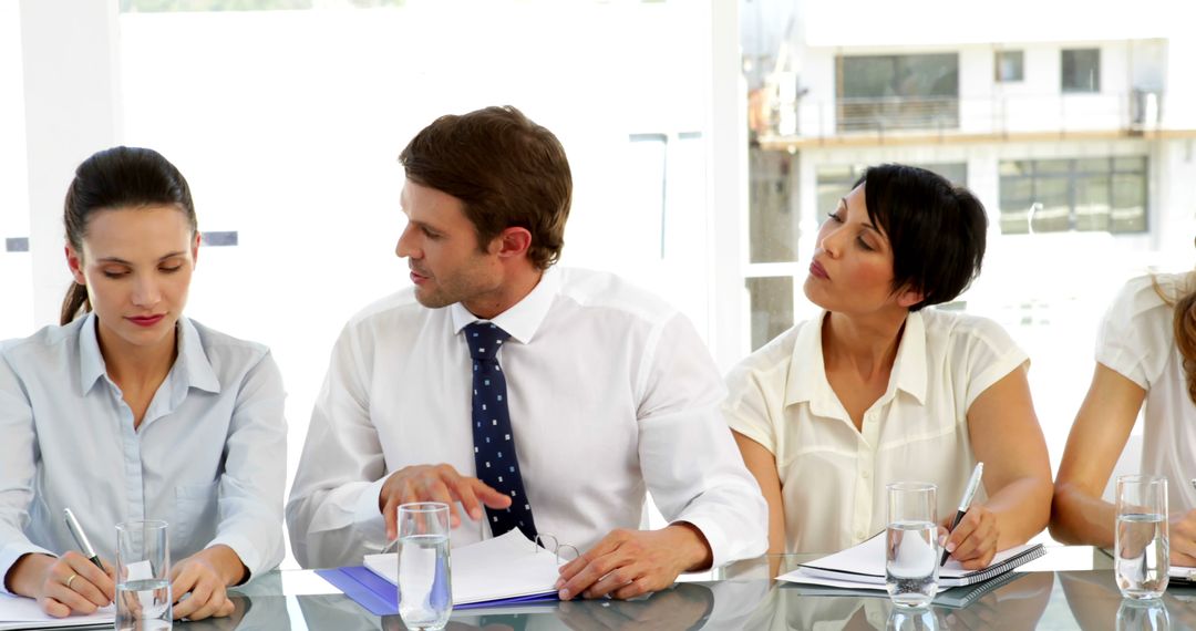 Business Meeting with Serious Interview Panel in Office