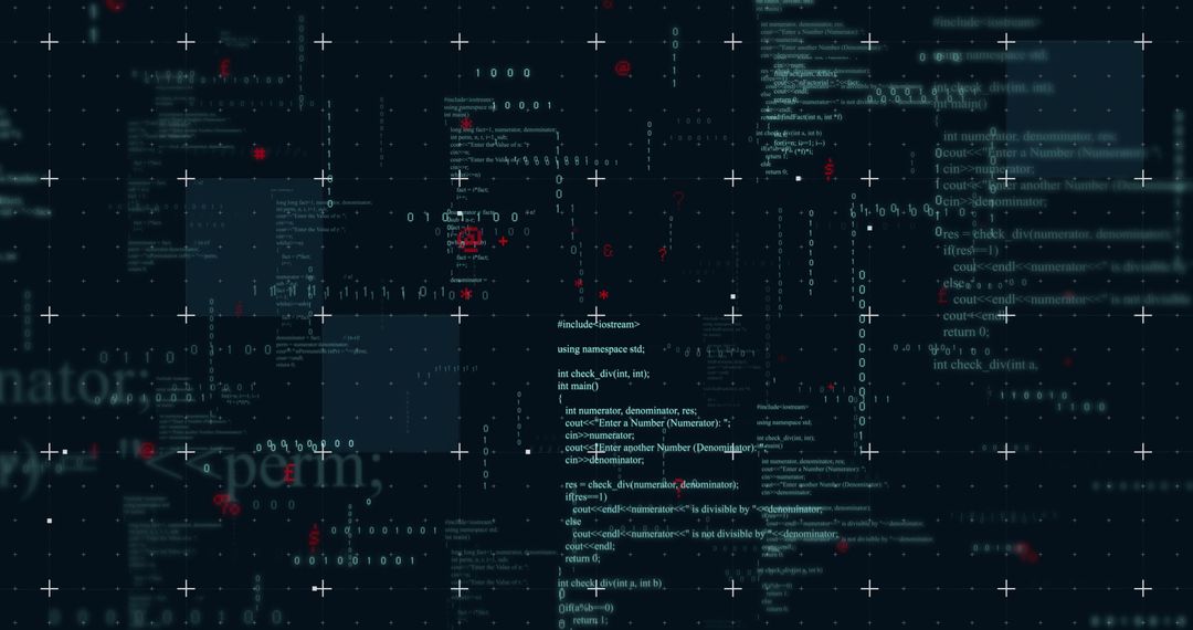 Digital Data Processing Background with Floating Code and Grid - Free Images, Stock Photos and Pictures on Pikwizard.com