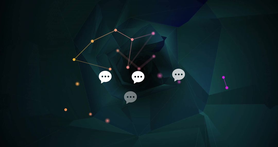 Futuristic Network Communication with Floating Speech Bubbles