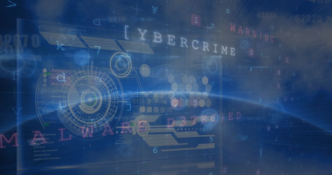 Digital Interface Representing Cybercrime and Technology Concepts