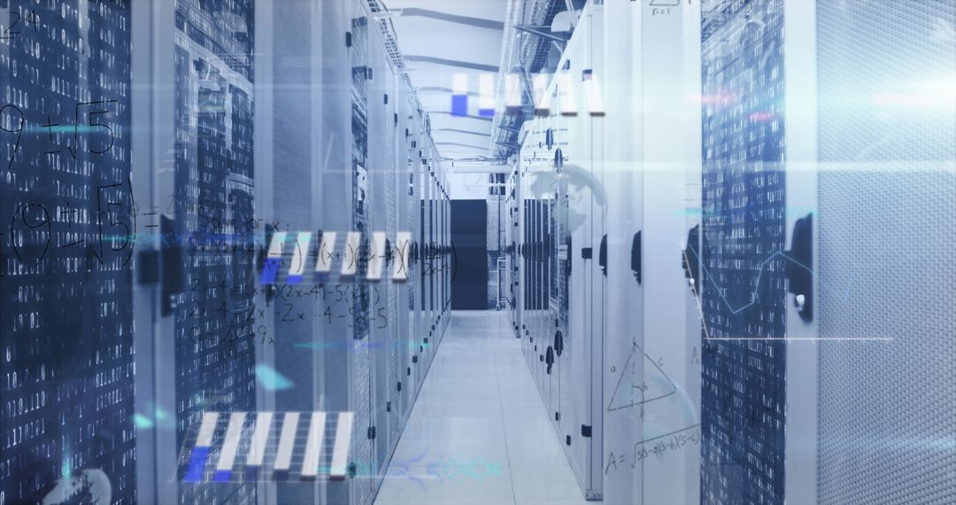 Mathematical Equations and Data Processing in Modern Server Room