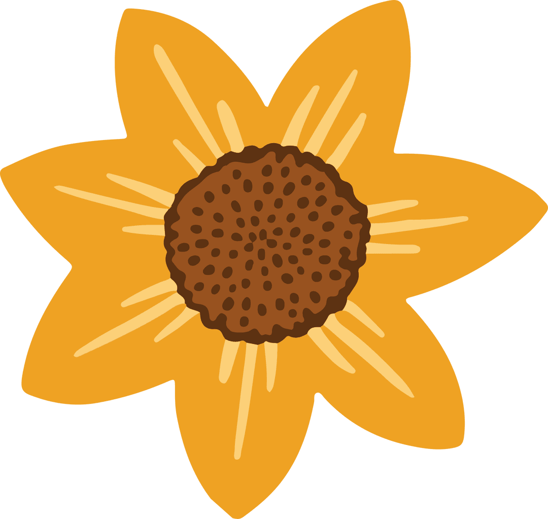 Transparent Bright Sunflower with Eight Golden Petals