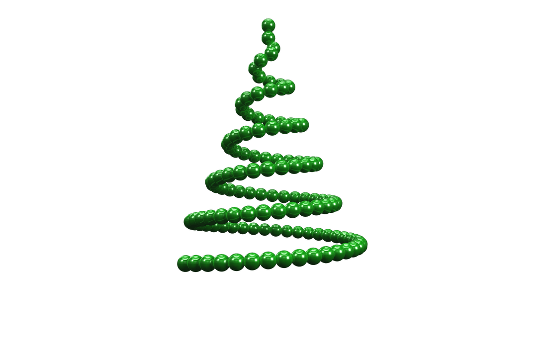 Transparent Swirling Christmas Tree with Green Baubles