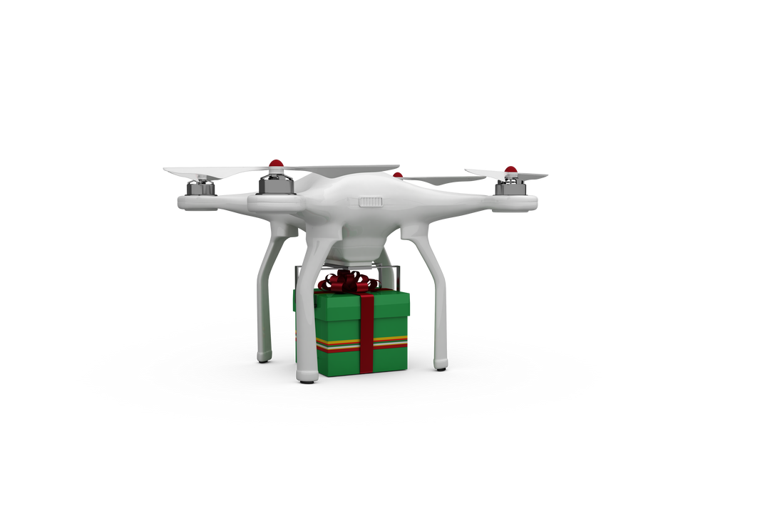 Drone carrying gift box isolated on transparent background - Download Free Stock Images Pikwizard.com