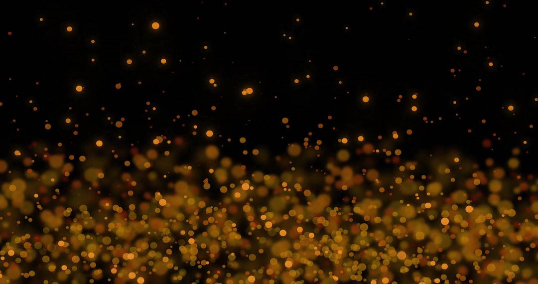 Golden Particles Floating in Dark Night