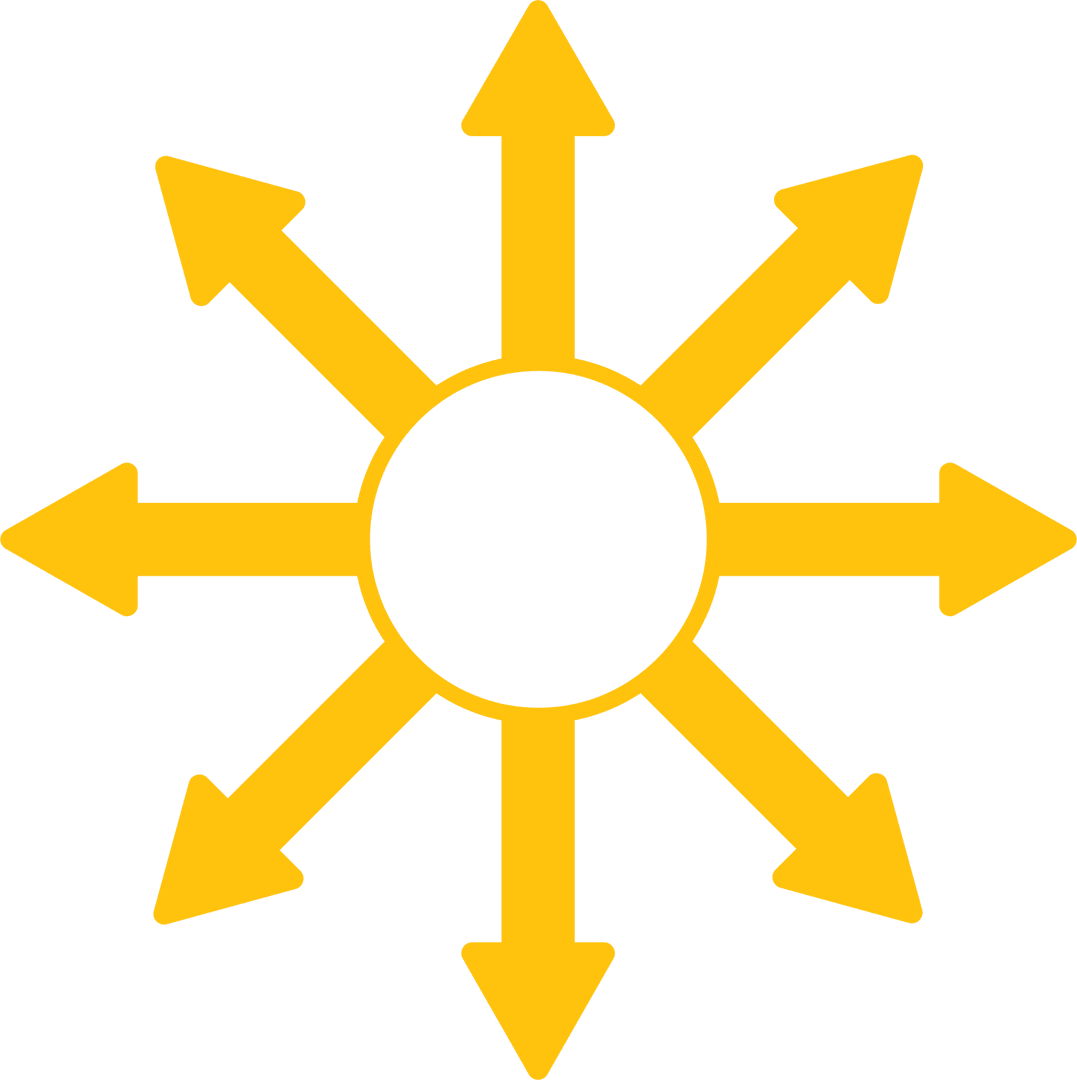 Yellow Arrow Circle Vector on Transparent Background