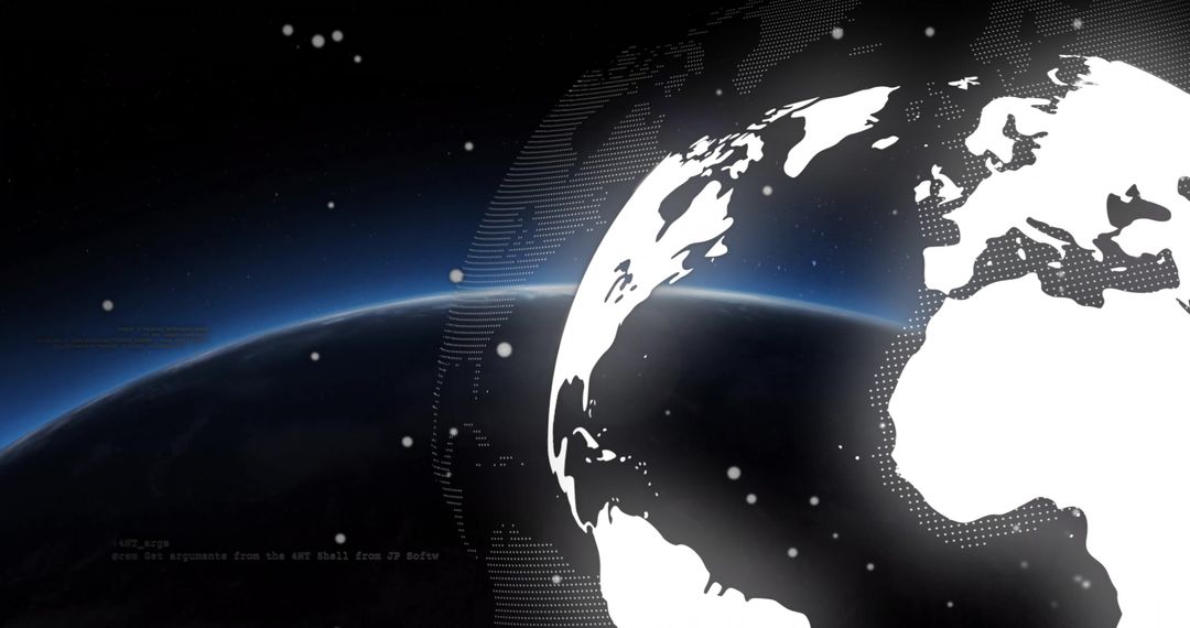 Digital Earth with Cosmic Glow Against Vivid Sunny Horizon