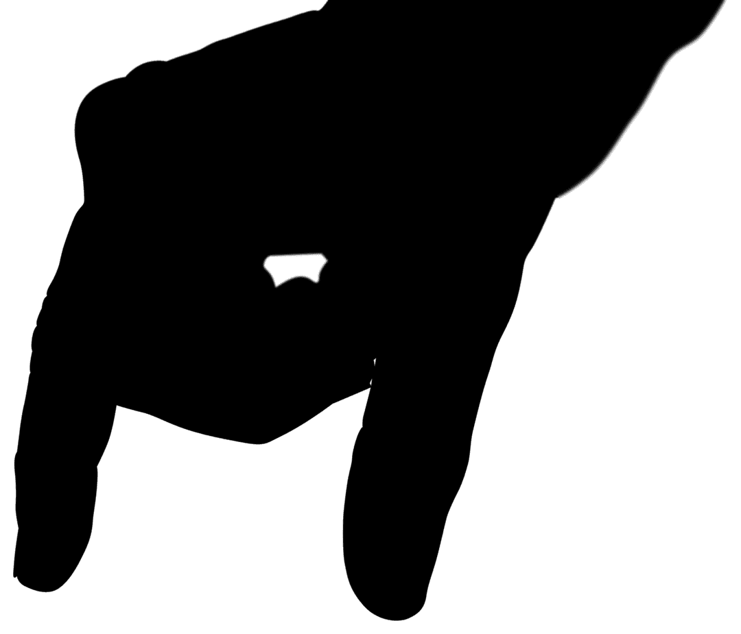 Transparent Silhouette of Hand Reaching with Fingertips Extended