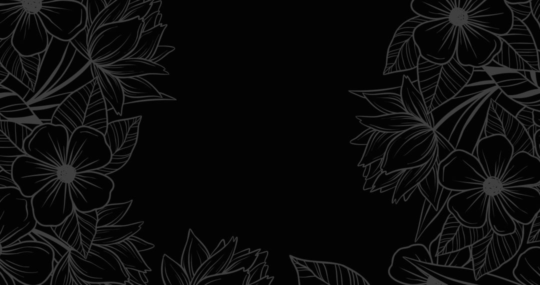 Elegant Black Background with Floral Frame for Latin Traditions