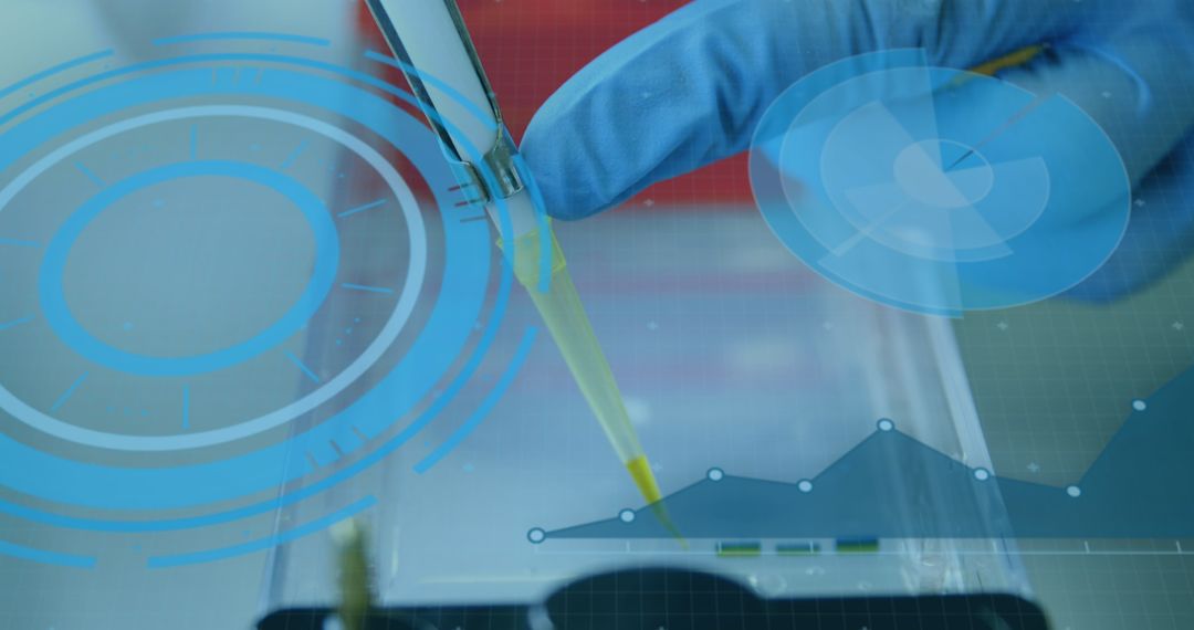 Scientist Using Pipette in Hi-Tech Laboratory Environment