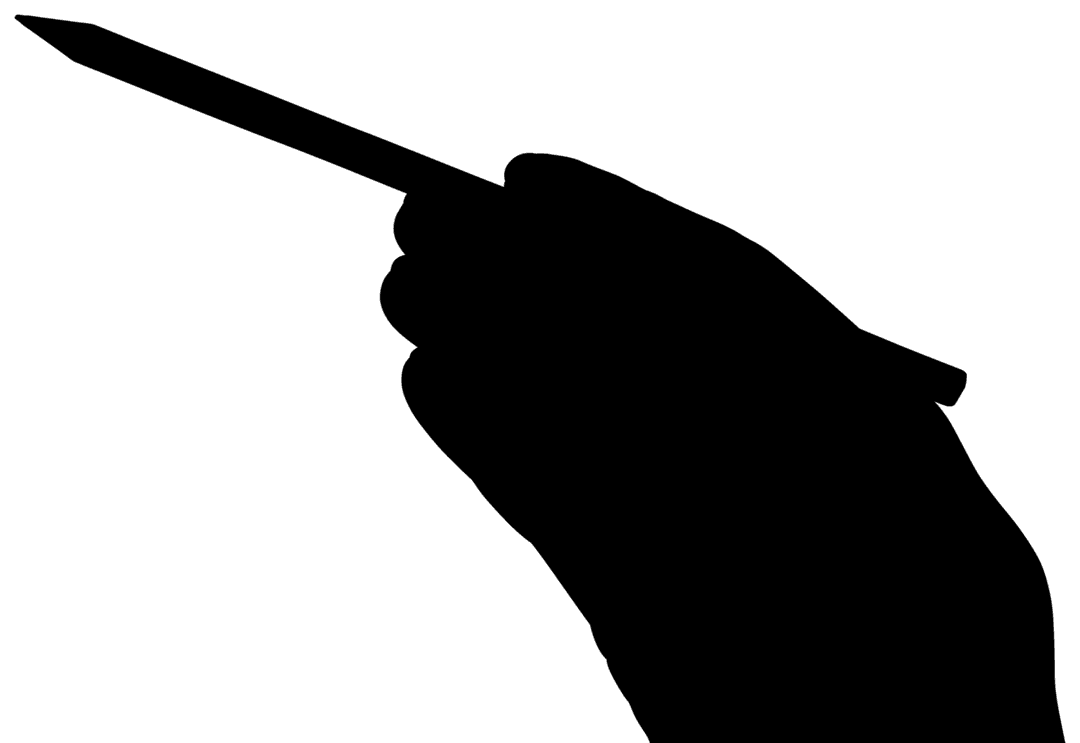 Transparent Silhouette of Man Holding Pencil for Writing Concepts