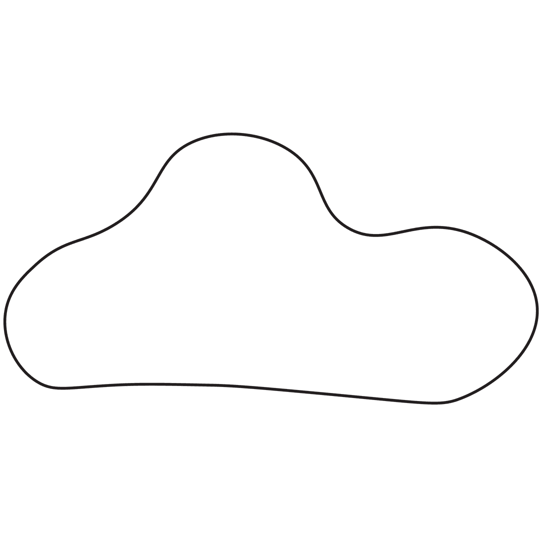 Transparent Abstract Cloud Contour Illustration Simple Line Art