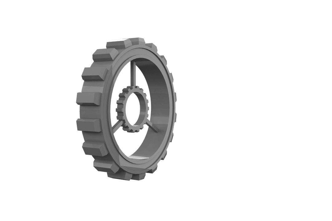 Transparent Gear Wheel Isolated on White Background