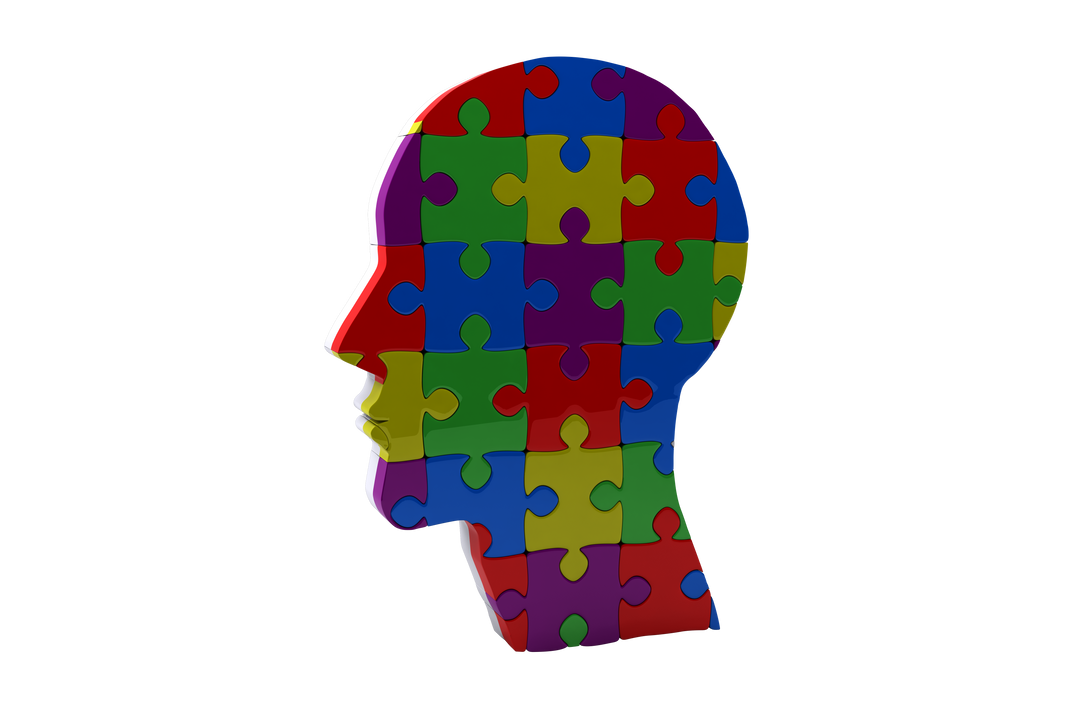 Colorful Human Head Shape Made of Puzzles with Transparent Background - Download Free Stock Images Pikwizard.com