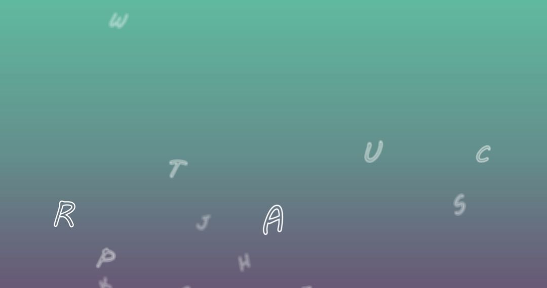 Alphabet Characters Floating on Gradient Green Backdrop