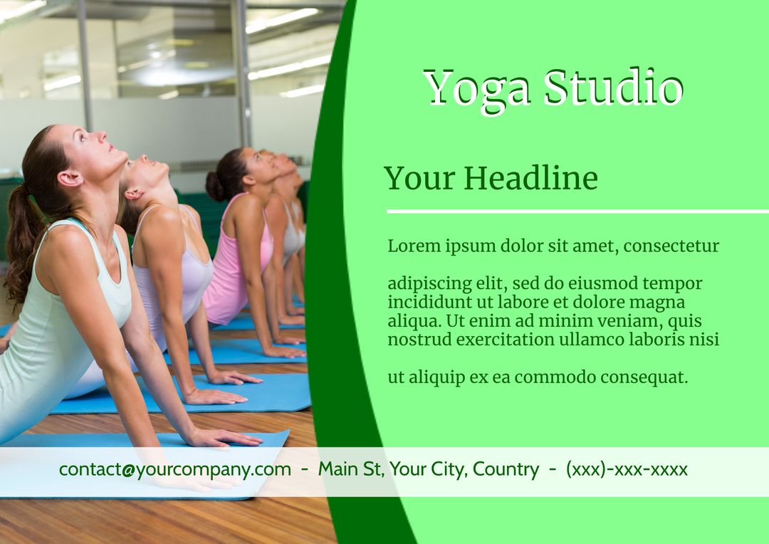 Group Yoga Class Banner With Text Placeholder - Download Free Stock Templates Pikwizard.com