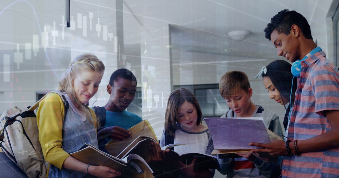 Diverse Students Collaborating in Modern Learning Environment