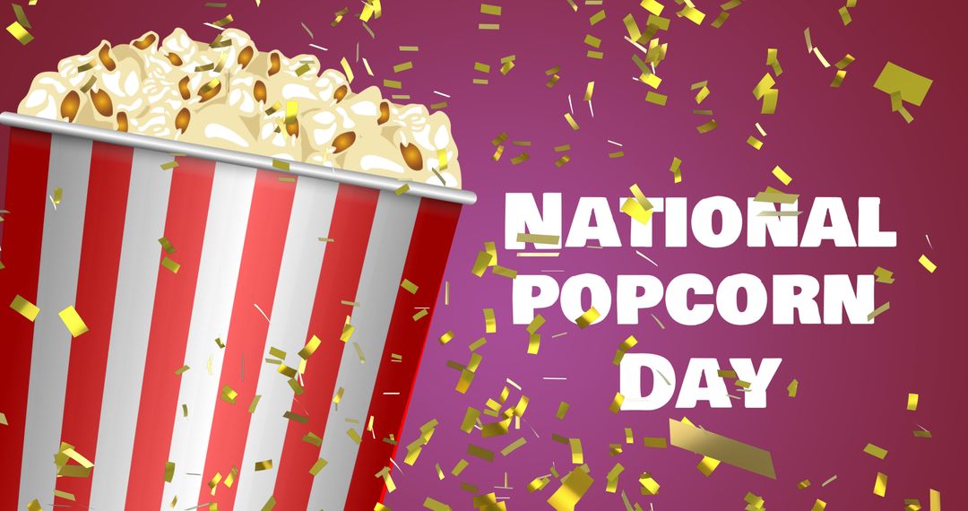 Celebrating National Popcorn Day with Popped Kernels and Confetti - Free Images, Stock Photos and Pictures on Pikwizard.com