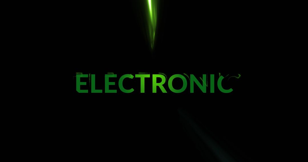 Electronic Text with Neon Light Trails on Black Background