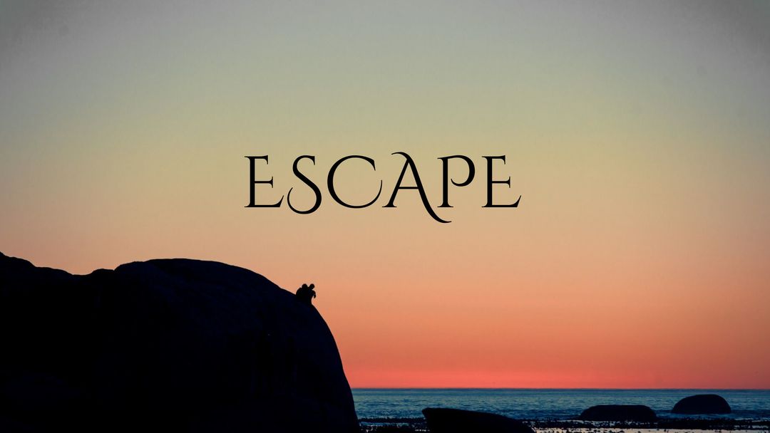 Silhouette at Sunset Promoting Tranquility and Escape