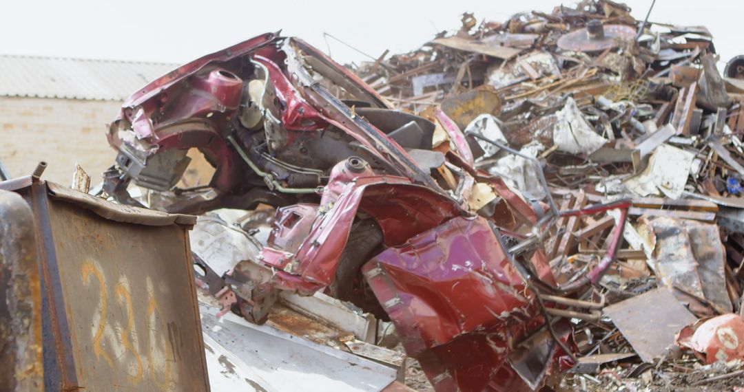 Close-up of car scrap in the junkyard 4k - Free Images, Stock Photos and Pictures on Pikwizard.com