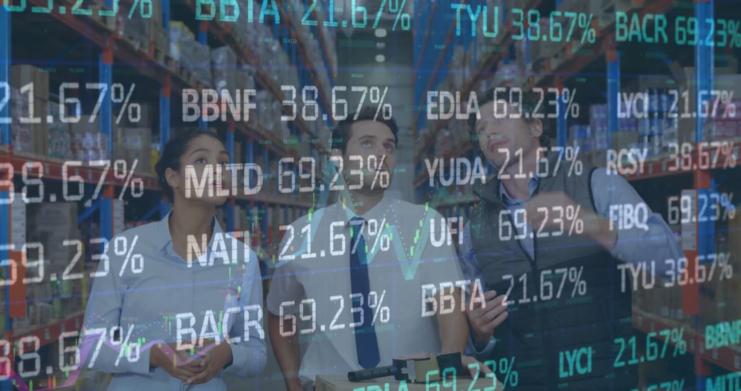Team Analyzing Data Insights in Warehouse Environment