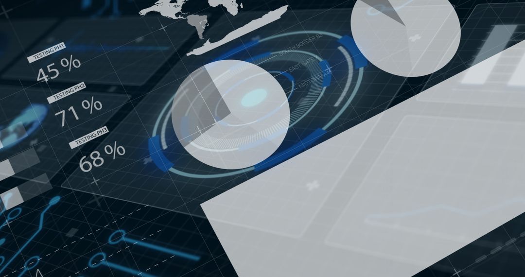 Futuristic Data Visualization Dashboard with Floating 3D Elements