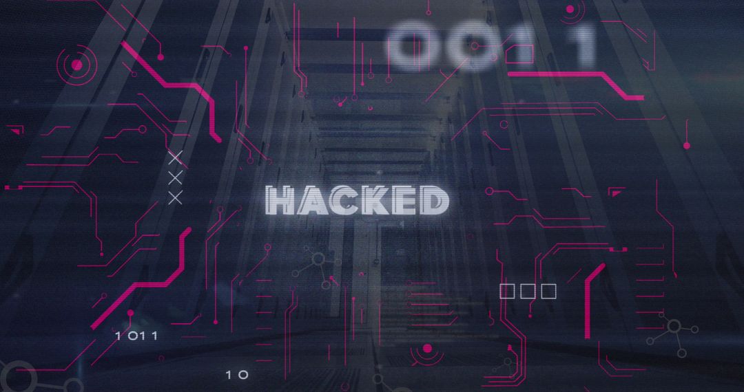 Hacked Text over Binary Code in Server Room Composite - Free Images, Stock Photos and Pictures on Pikwizard.com
