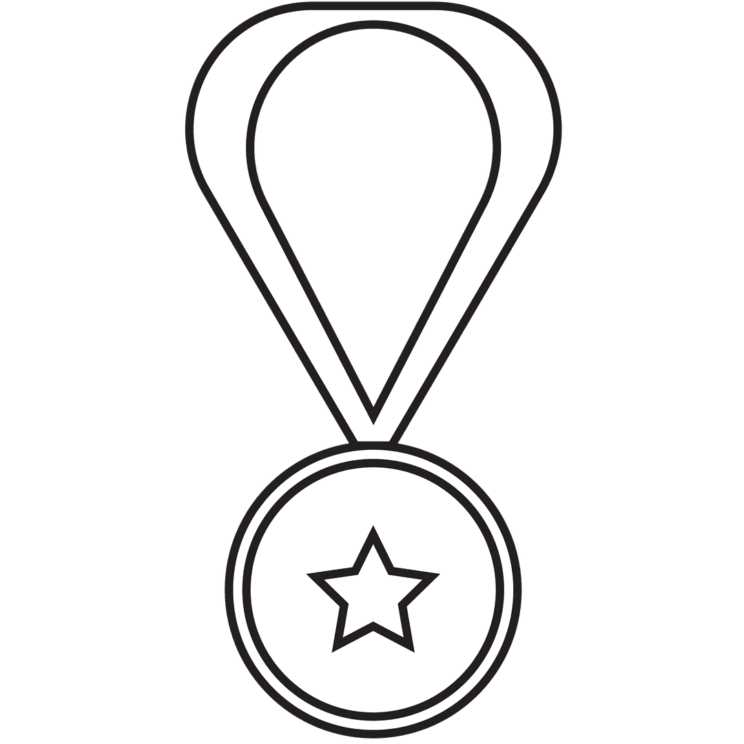 White Medal with Star on Transparent Background for Sport and Celebration Designs
