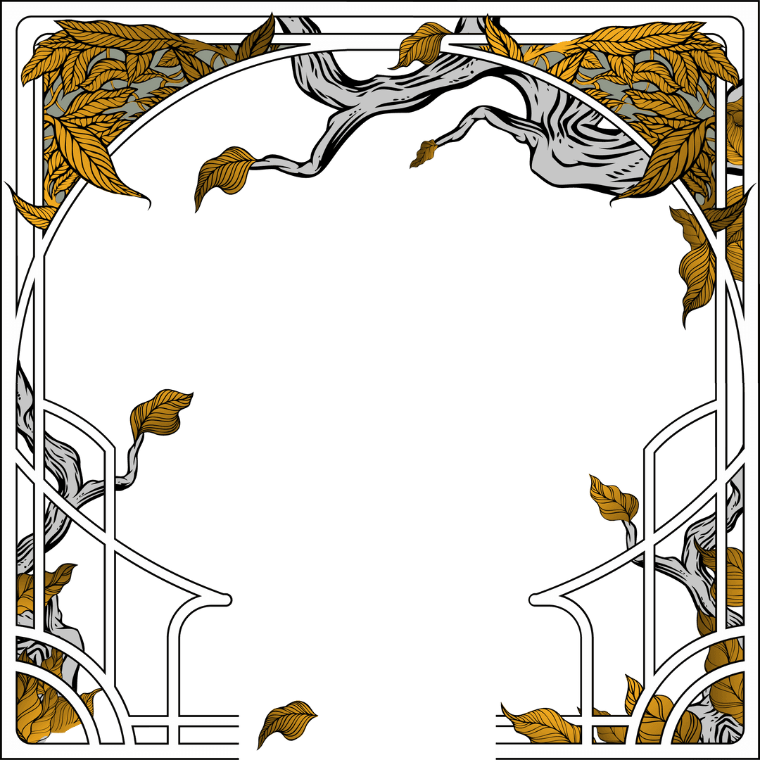Elegant Transparent Frame With Gold Leaves Art Nouveau Style