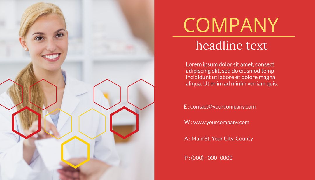 Professional Woman Smiling in Corporate Identity Template