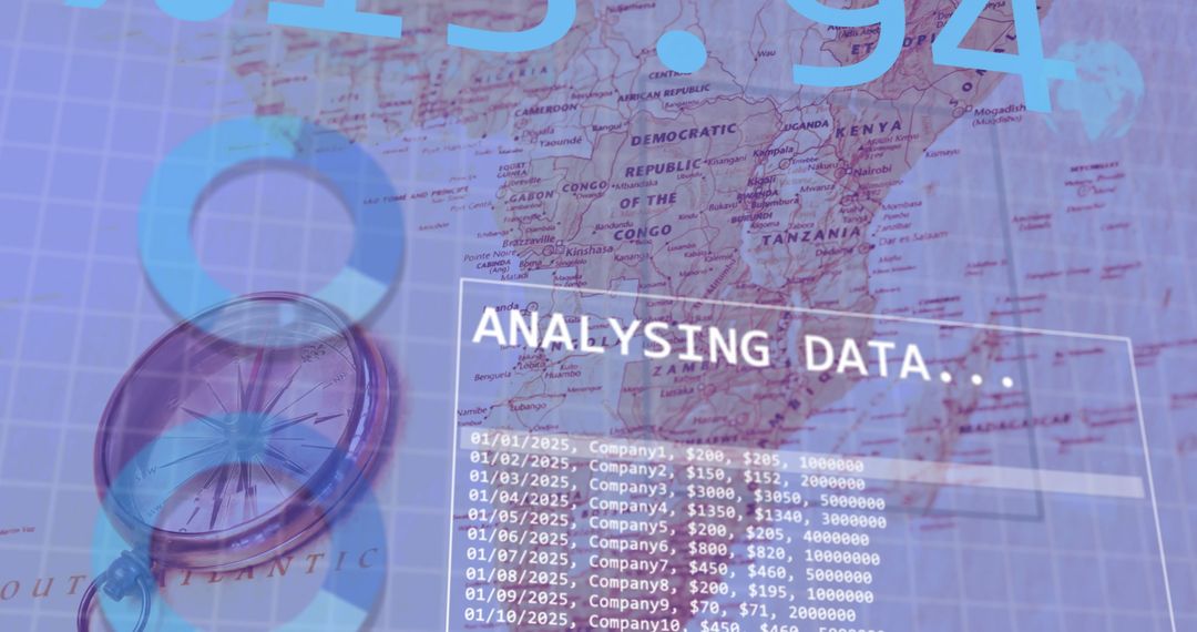 Digital Analysis Overlay with Map and Compass Elements