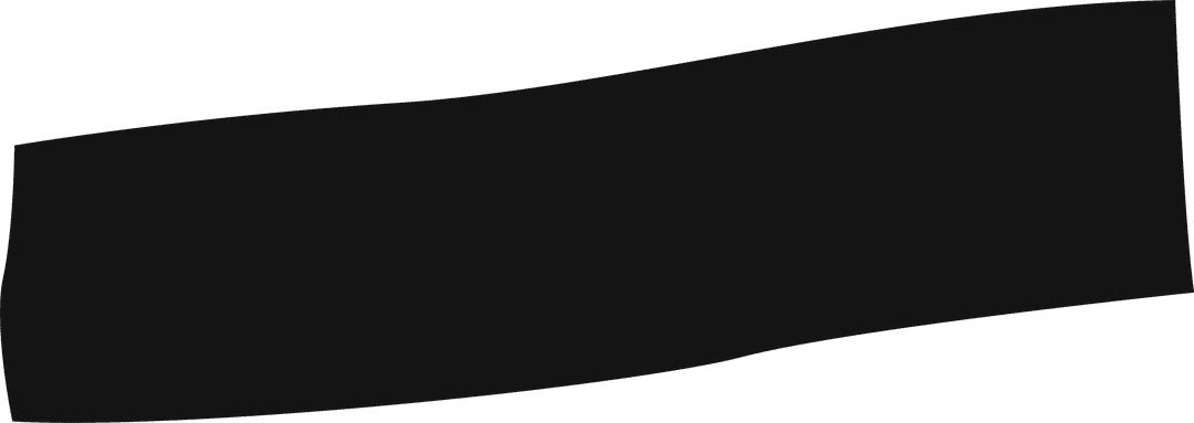 Abstract Wavy Black Banner on Transparent Background with Copy Space