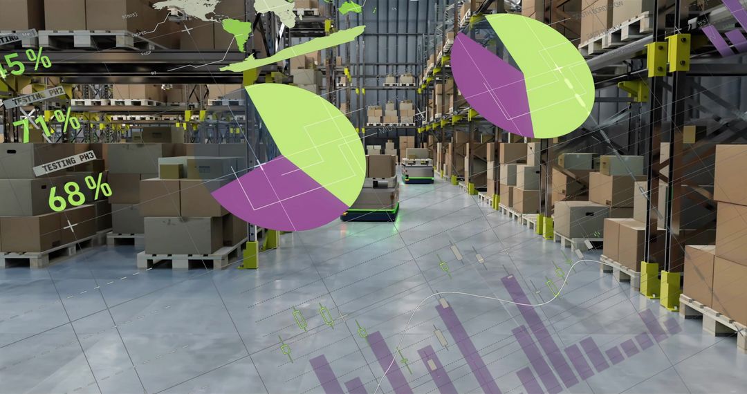 Warehouse Data Analytics Concept with Augmented Charts