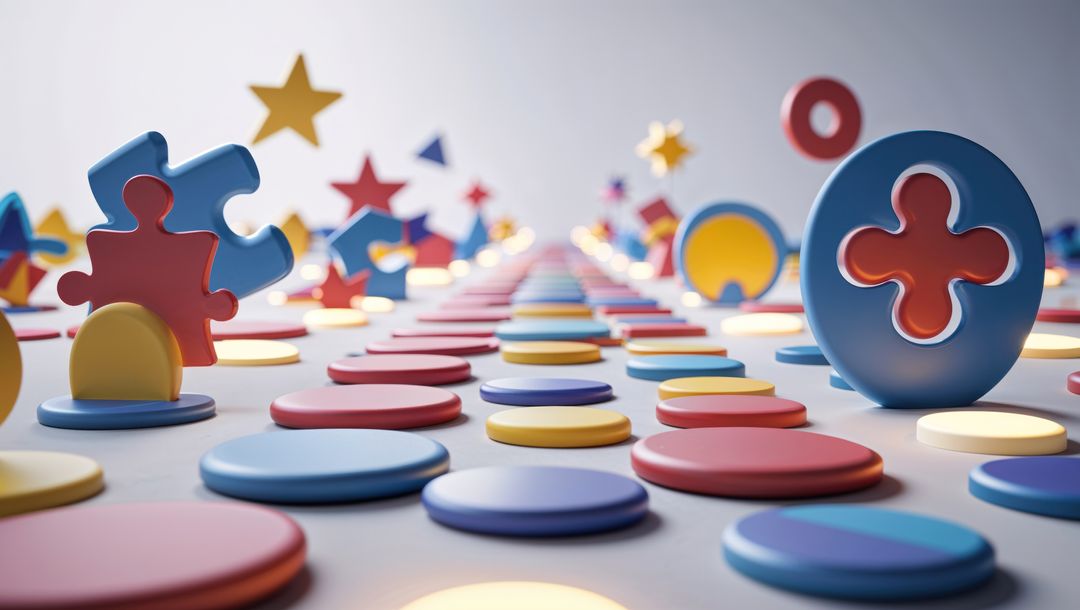 Colorful Geometric Shapes Creating Abstract Artistic Pattern