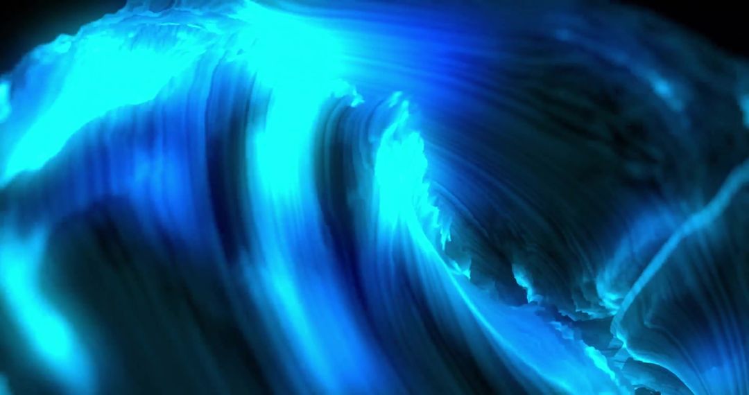 Vibrant Neon Blue Abstract Swirls in Motion