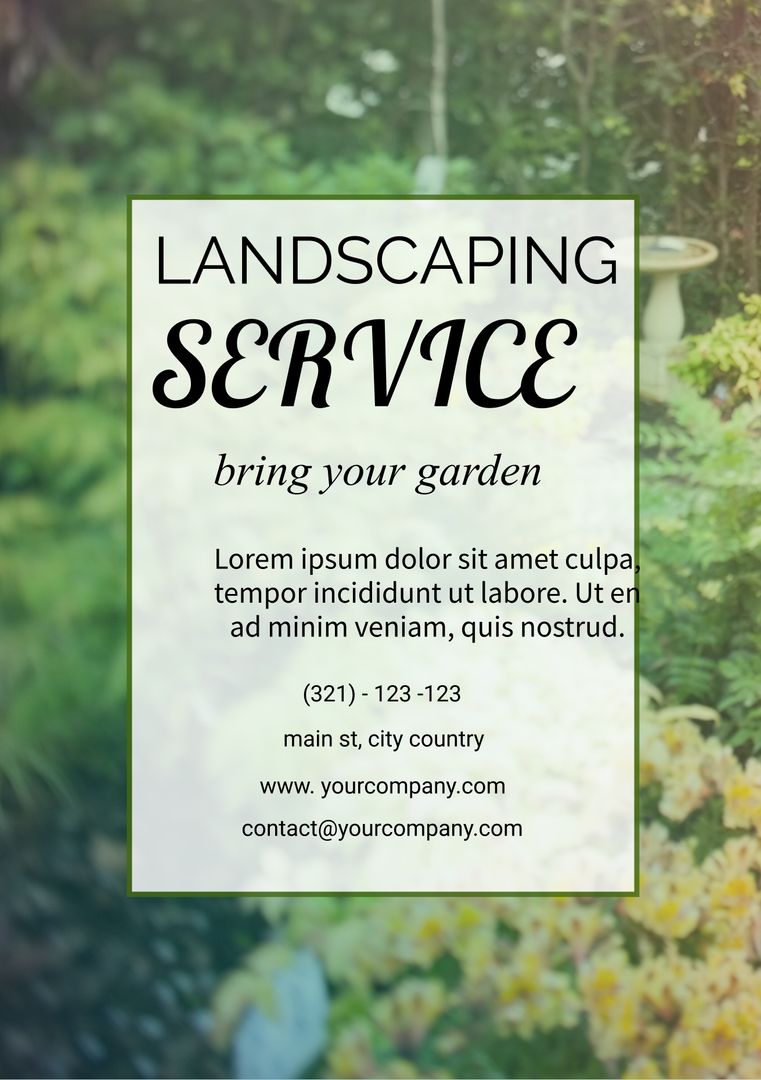 Landscaping Service Promo with Lush Greenery for Garden Maintenance