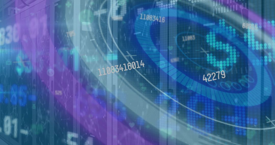 Futuristic Digital Data Interface with Circular Scanner