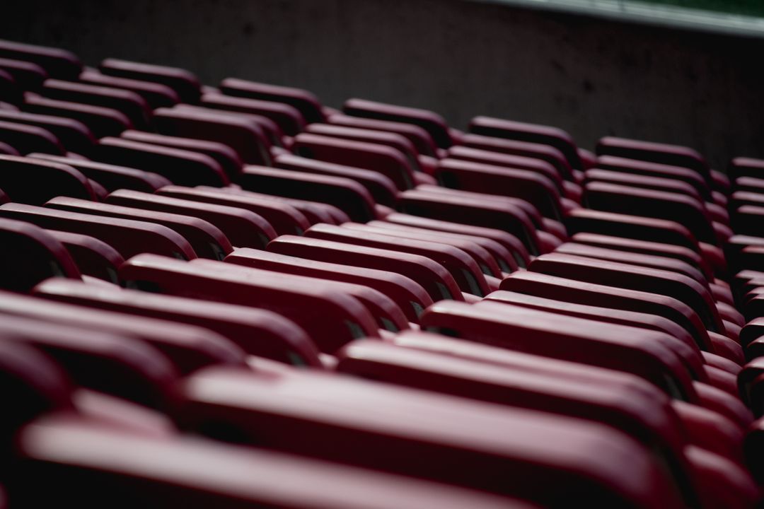 Empty Rows of Stadium Seats in Red - Free Images, Stock Photos and Pictures on Pikwizard.com