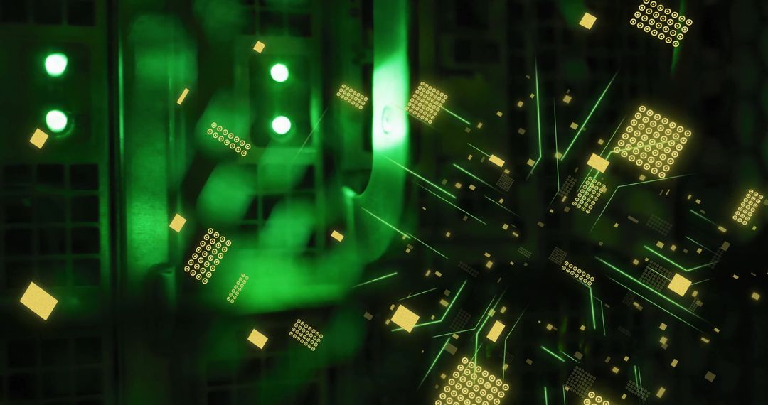 Futuristic Circuit Board and Data Processing Concept