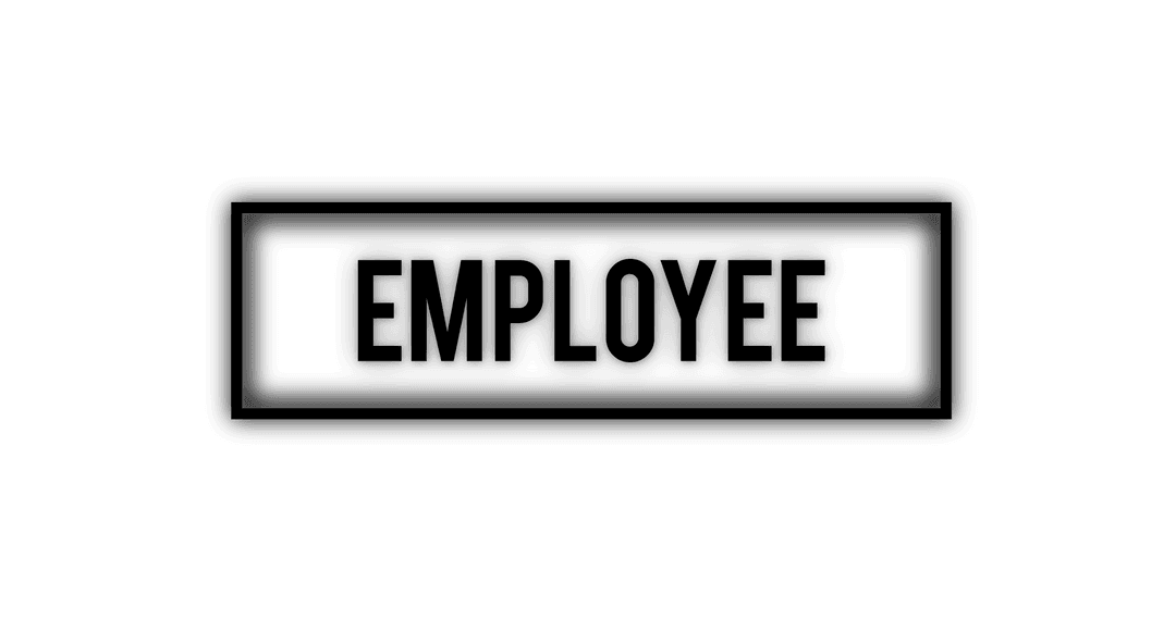 Transparent Employee Text for Employment Concept