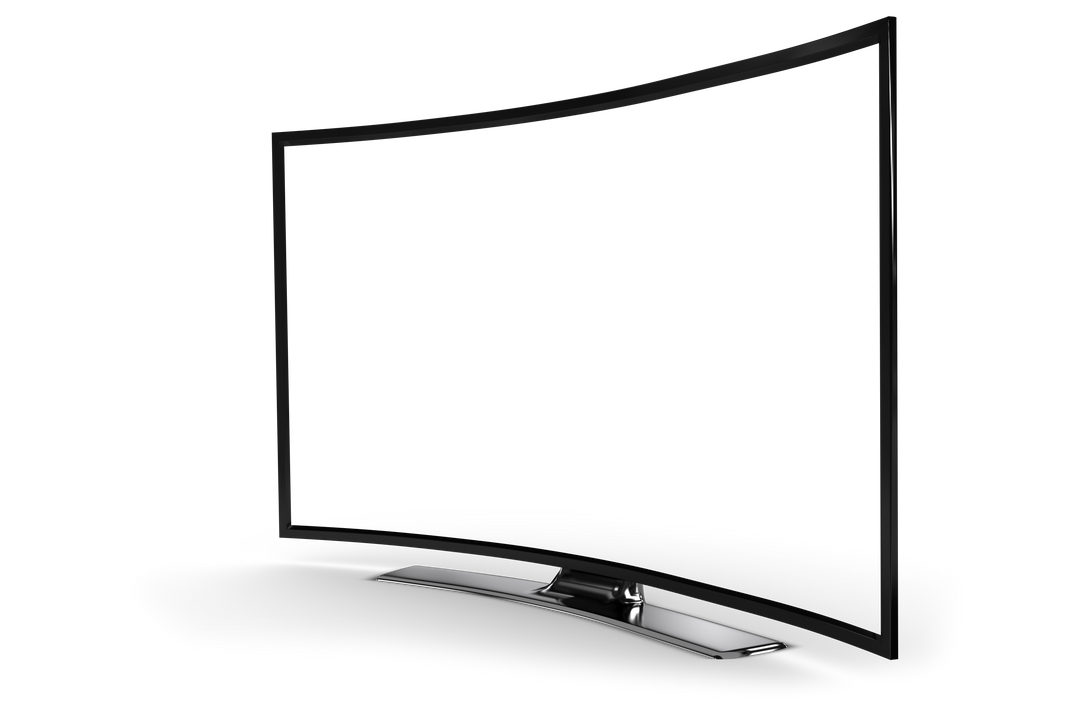 Curved TV Screen with Transparent Background for Electronics and Entertainment - Download Free Stock Images Pikwizard.com