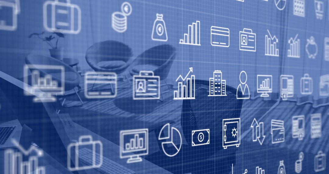 Financial Data Processing with Digital Interface in Modern Office