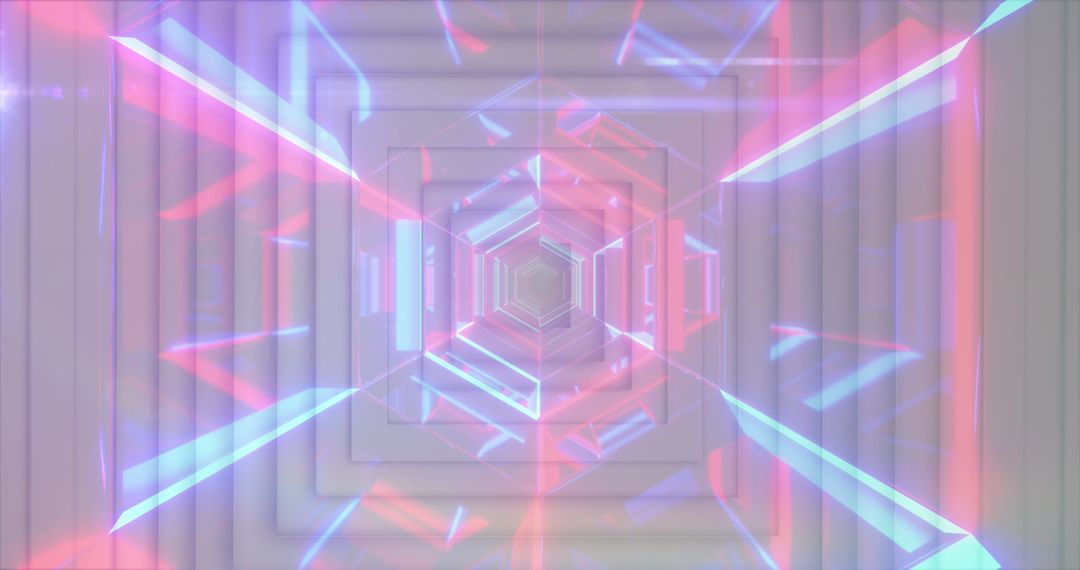 Futuristic Digital Tunnel with Neon Lights