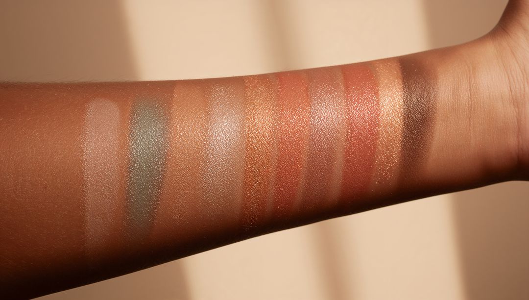 Diverse Makeup Palette Swatches on Brown Skin